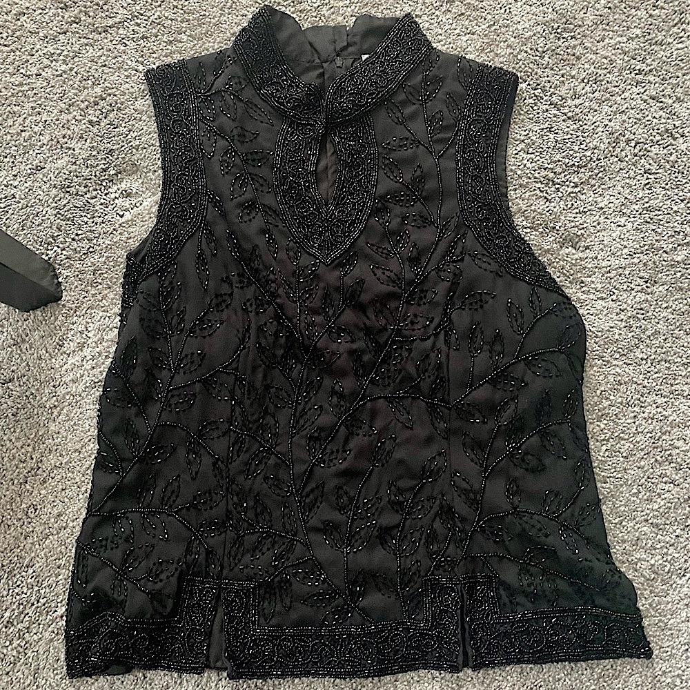 Beaded Black Top